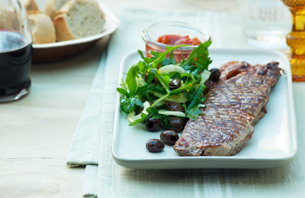 Gemarineerde Ierse entrecote met Guinness-saus
