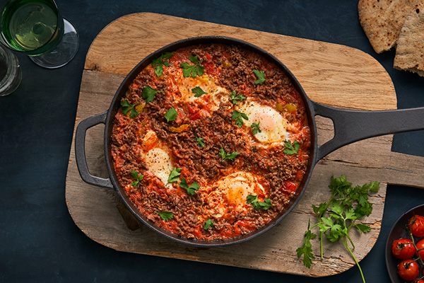 Shakshuka met Iers rundergehakt